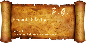 Probst Gábor névjegykártya